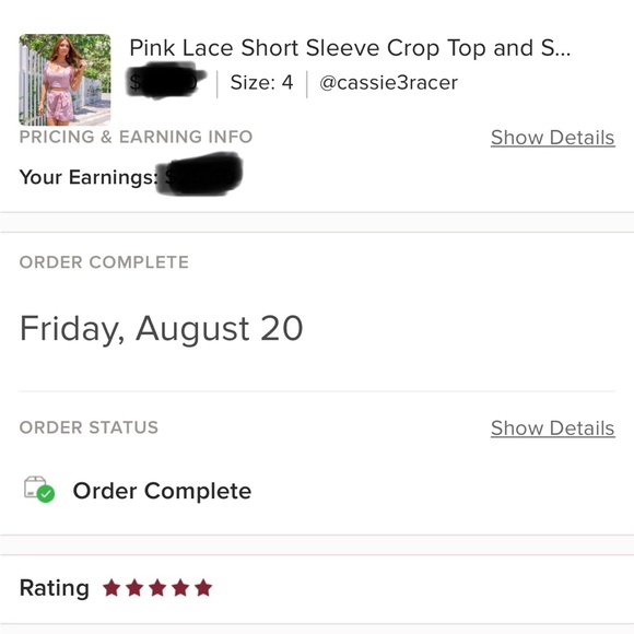 Pink Lace Short Sleeve Crop Top and High Waist Shorts Two Piece Set - Picture 3 of 9